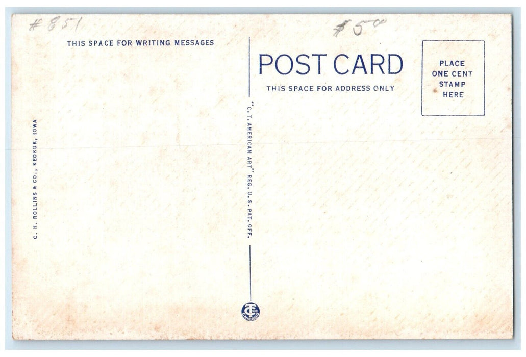 c1940 View Main Street Classic Cars Exterior Building Road Keokuk Iowa Postcard