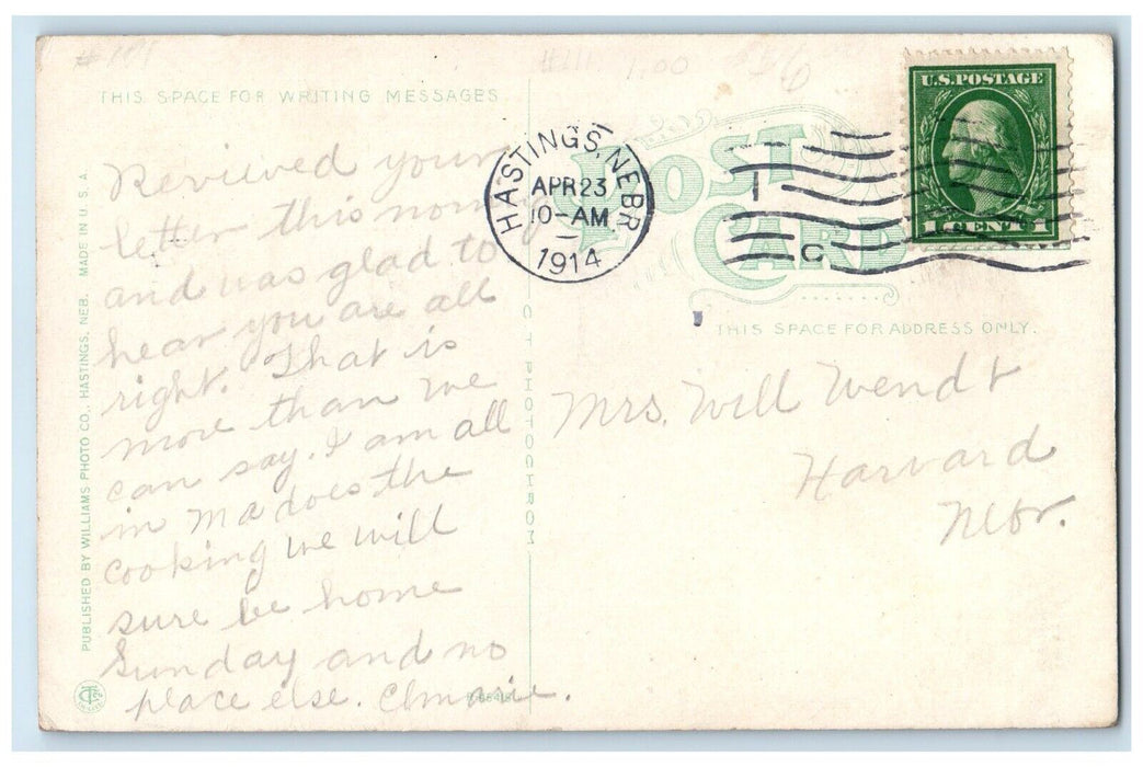 1914 Hastings Milling County Office Cars Hastings Nebraska NE Antique Postcard