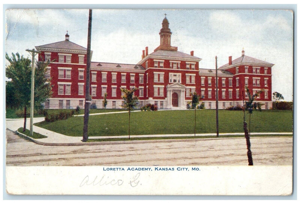 1908 Roadside View Loretta Academy Building Kansas City Missouri Posted Postcard