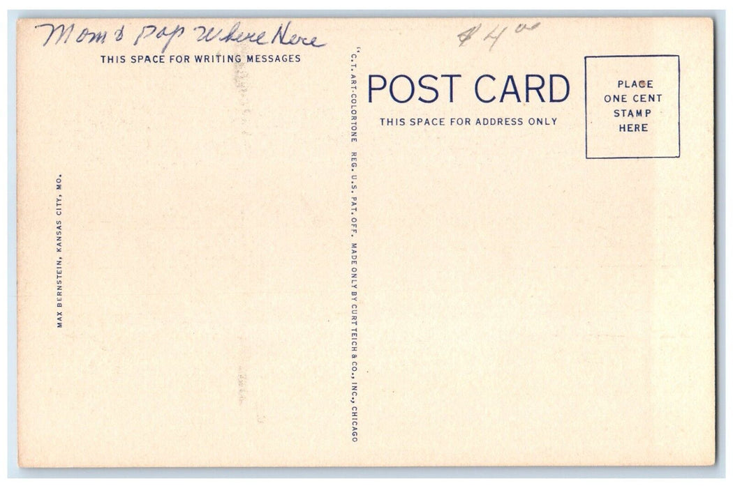 c1940 Scottish Rite Temple Huron Building Kansas City Missouri Vintage Postcard