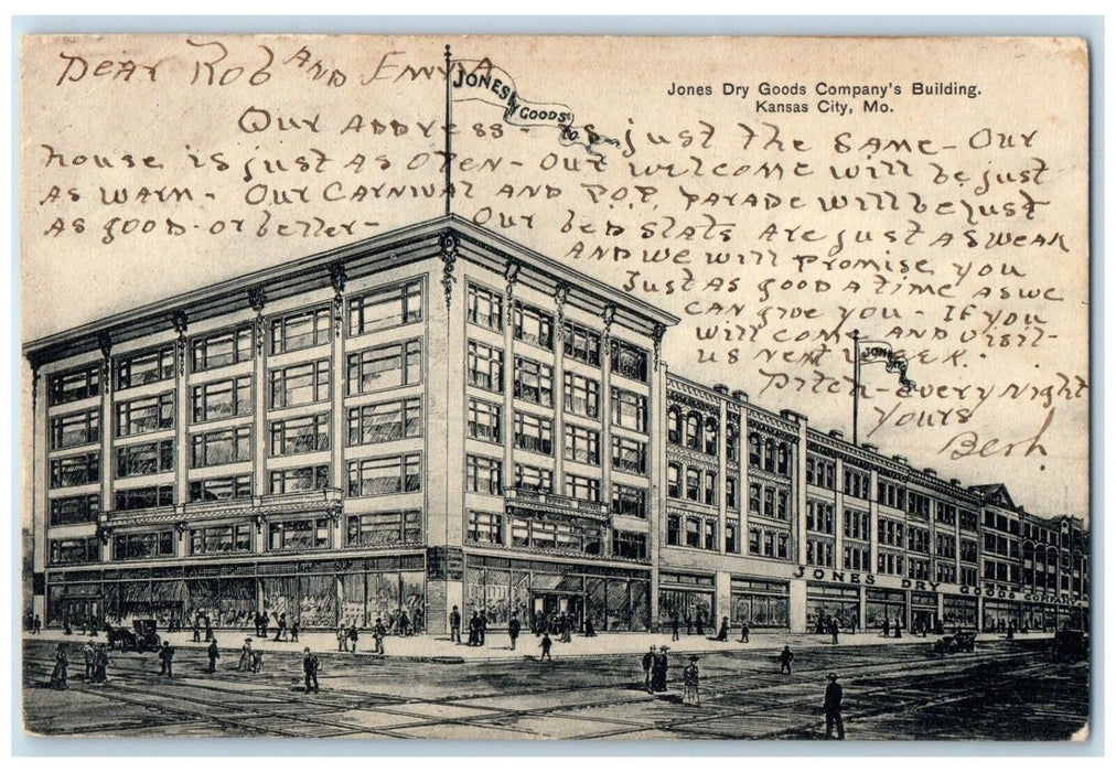 1908 Jones Dry Good Company Building Kansas City Missouri MO Vintage Postcard