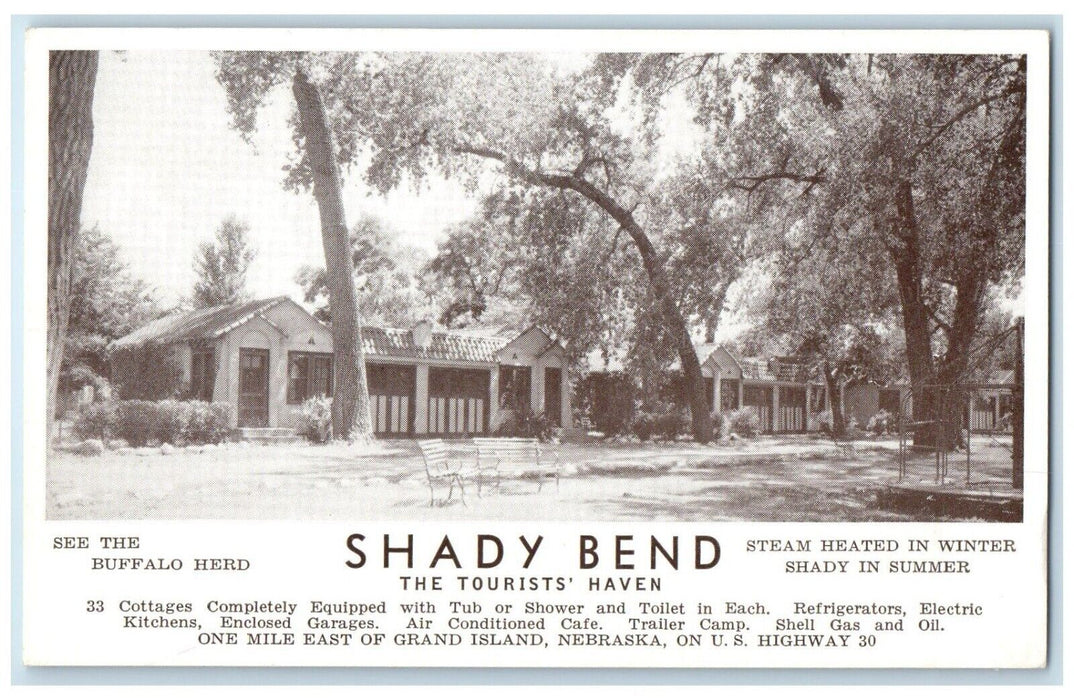 Shady Bend The Tourist Haven Grand Island Nebraska NE Unposted Vintage Postcard