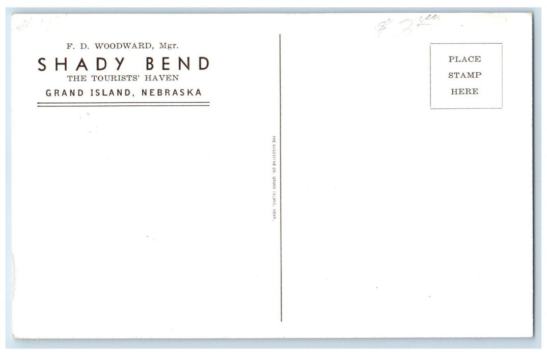 Shady Bend The Tourist Haven Grand Island Nebraska NE Unposted Vintage Postcard