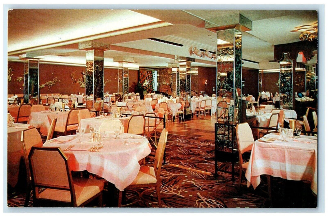 c1960 Interior Terrace Grill Hotel Muehlebach Kansas City Missouri MO Postcard