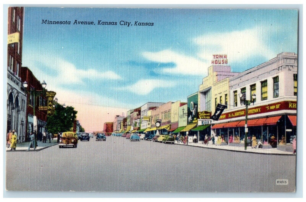 1940 Minnesota Avenue Classic Cars Kansas City Missouri Vintage Antique Postcard