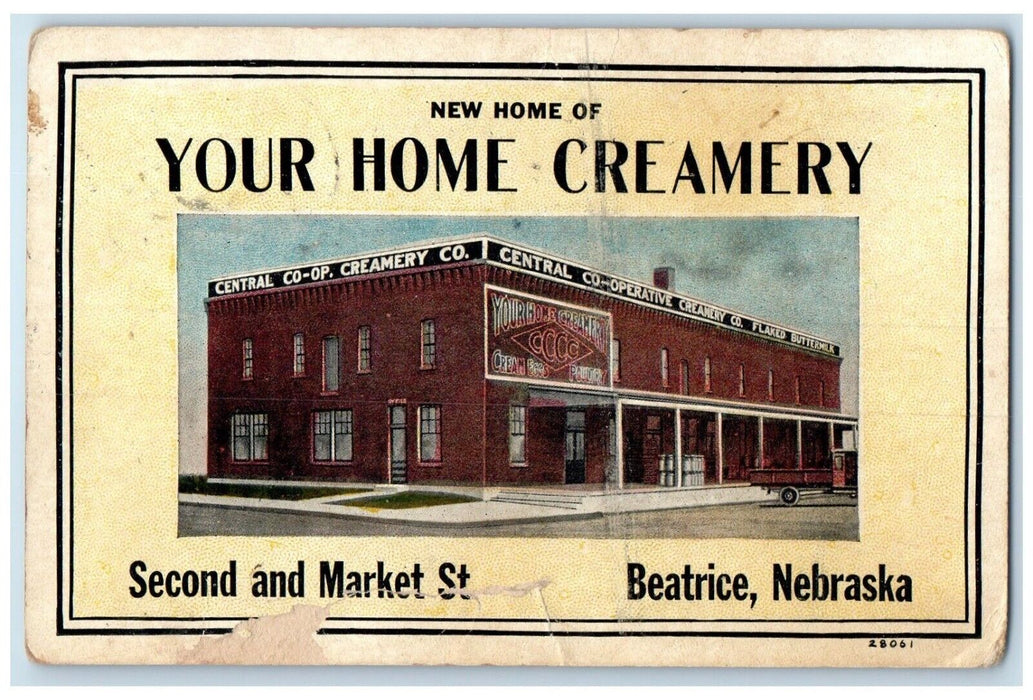 1936 New Home Of Your Home Creamery Beatrice Nebraska NE Posted Vintage Postcard