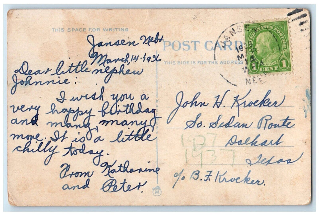 1936 New Home Of Your Home Creamery Beatrice Nebraska NE Posted Vintage Postcard