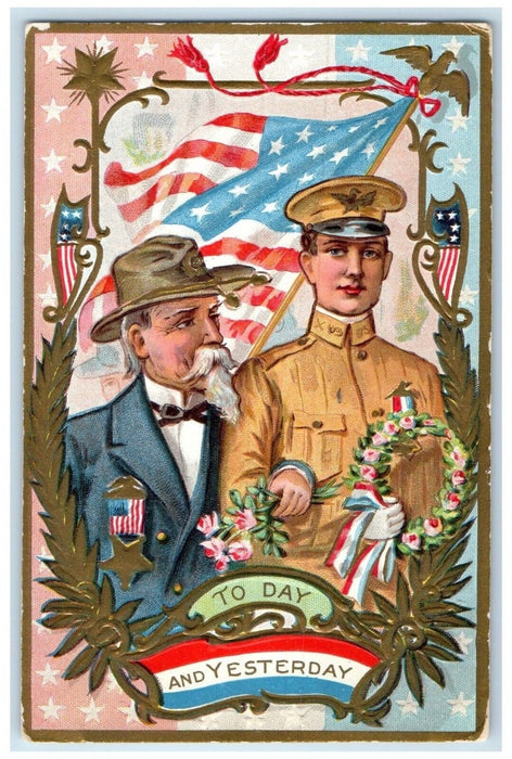 c1910's Gar Civil War Military Soldier Patriotic Embossed Alpaugh CA Postcard
