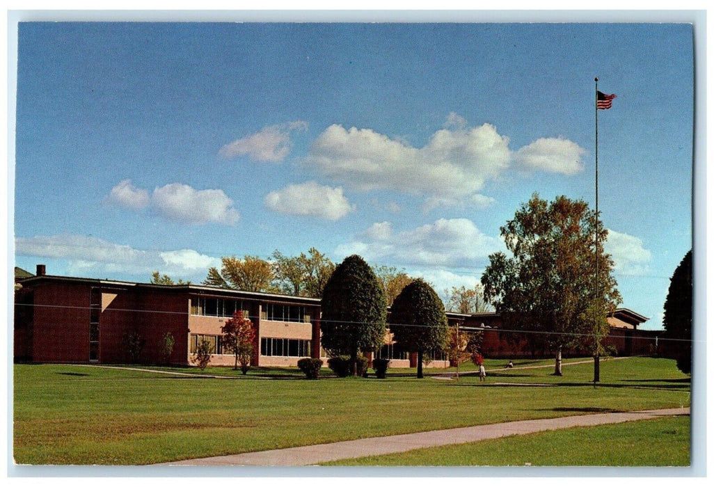c1960 Elementary School Upper Peninsula Exterior Stambaugh Michigan MI Postcard