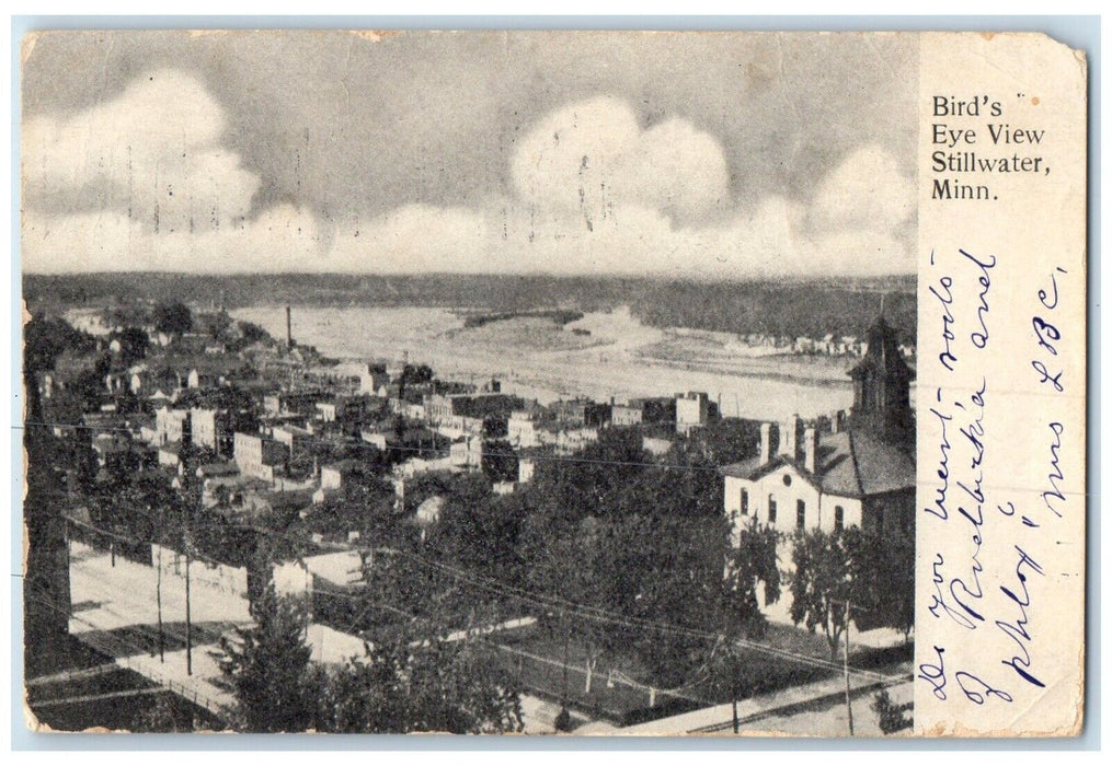 1906 Bird's Eye View Exterior Building Stillwater Minnesota MN Vintage Postcard