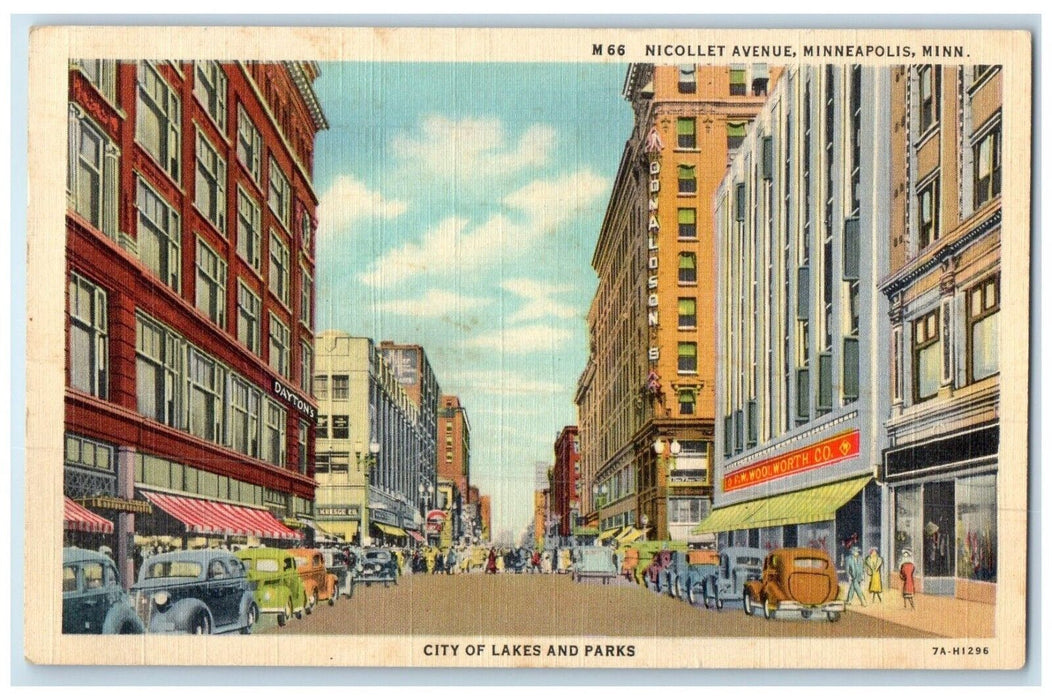 1941 Nicollet Avenue City Lakes Parks Minneapolis Minnesota MN Vintage Postcard