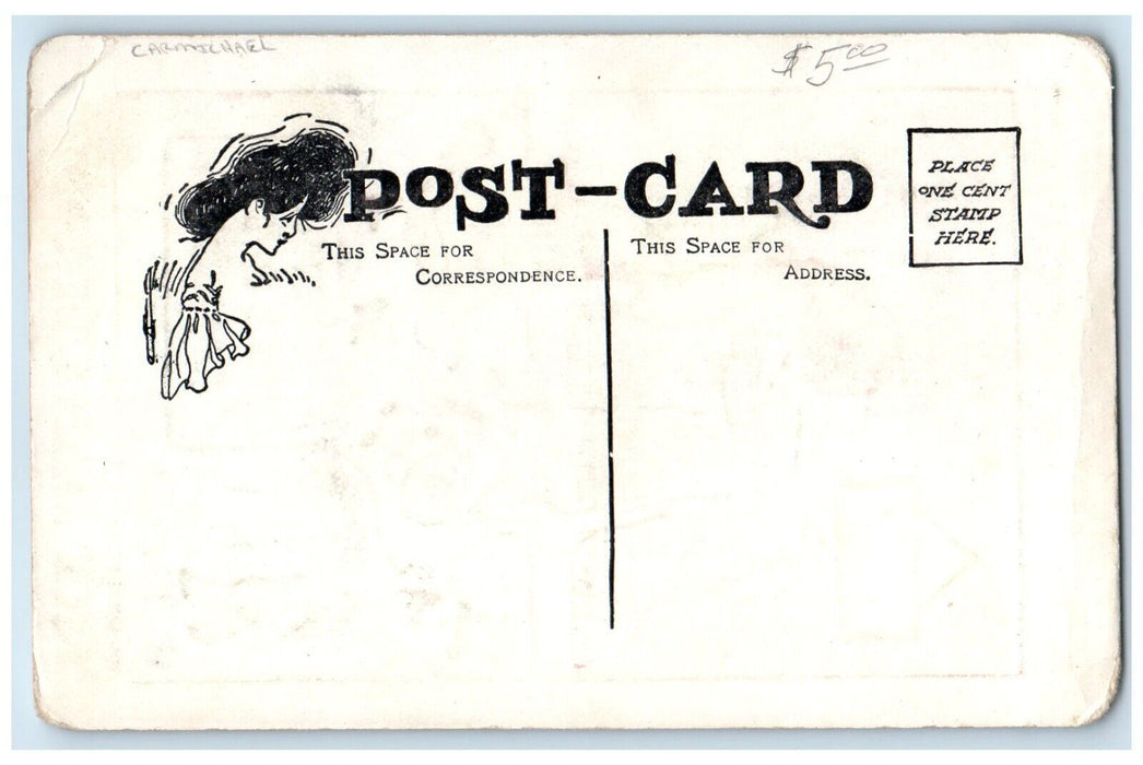 c1910's Woman Get The Habit Shake Well Dan Cupid MD Carmichael Antique Postcard