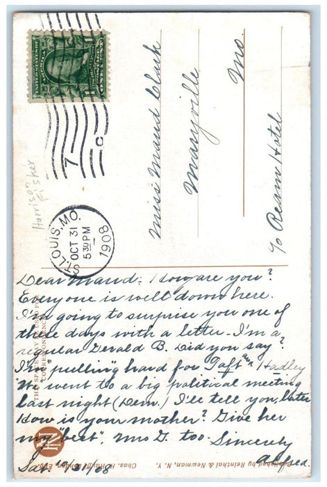 1908 Pretty Woman Those Bewitching Eyes Harrison Fisher St. Louis MO Postcard