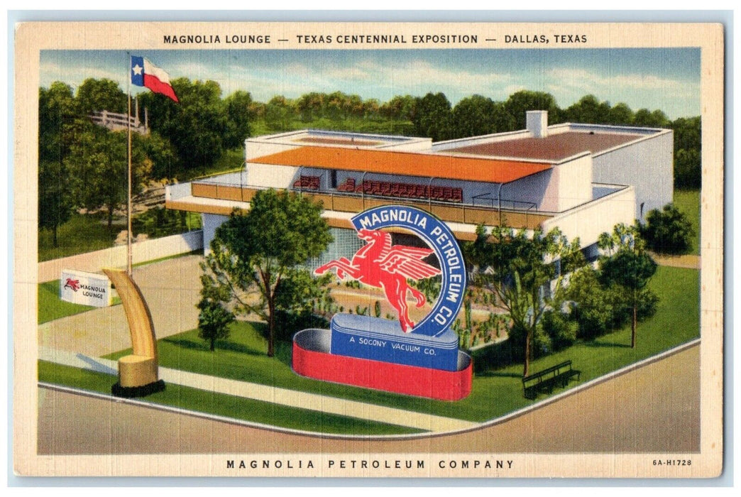 1941 Magnolia Petroleum Lounge Texas Centennial Exposition Dallas TX Postcard