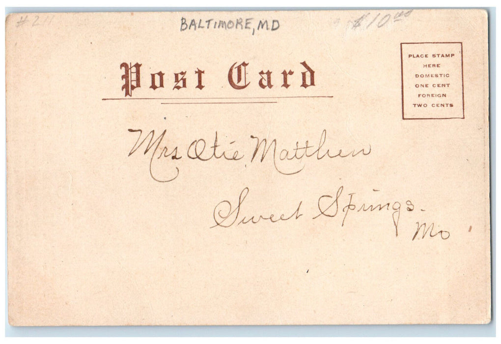 c1905 Custom House Elba Home Remedies Baltimore Maryland MD Antique Postcard