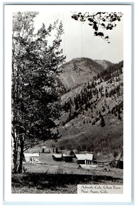 c1950's Ashcroft Ghost Town View Near Aspen Colorado CO RPPC Photo Postcard