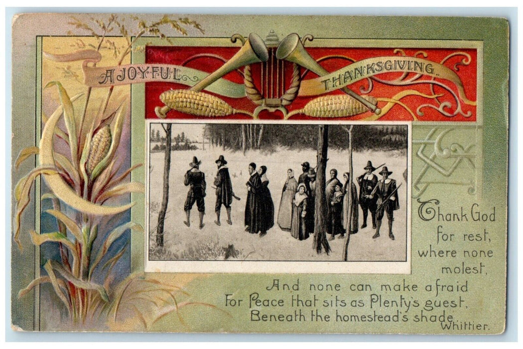 1909 Thanksgiving Plenty's Guest Winter Corn Winsch Back Brooklyn NY Postcard