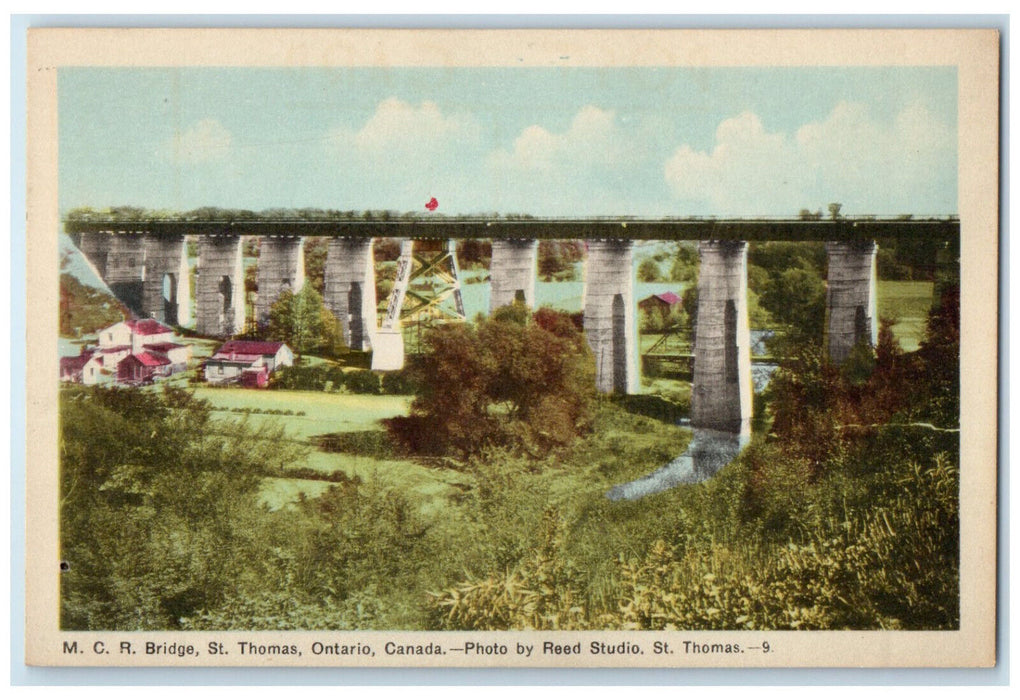 c1950s MCR Bridge St. Thomas Ontario Canada Reed Studio Photo Postcard