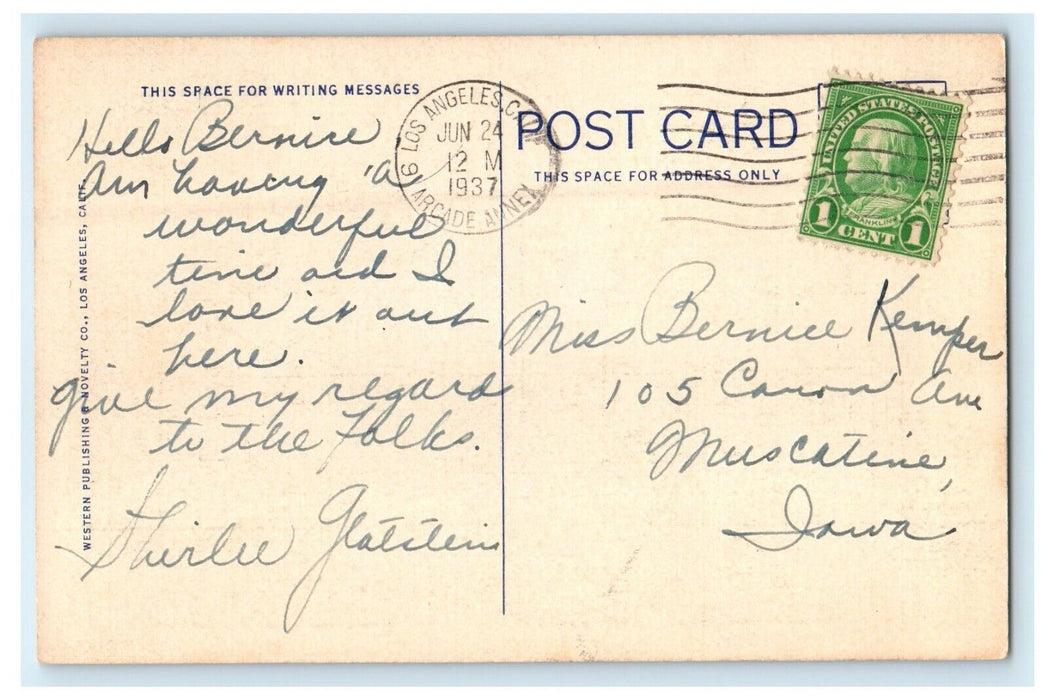 1937 Residence Of Irene Dunne Holmby Hills California CA Vintage Postcard
