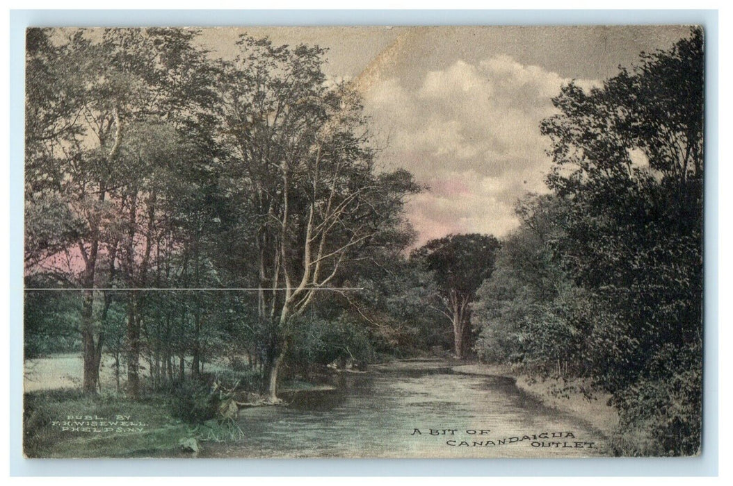 1910 View Of A Bit Of Canandaigua Outlet Phelps New York NY Antique Postcard