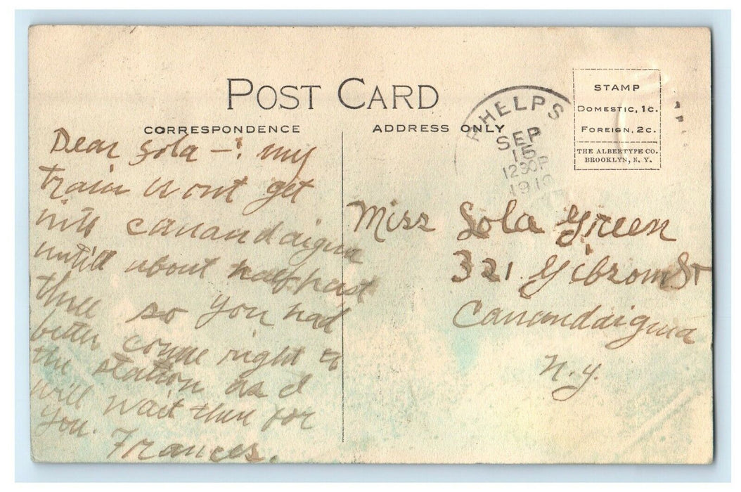 1910 View Of A Bit Of Canandaigua Outlet Phelps New York NY Antique Postcard