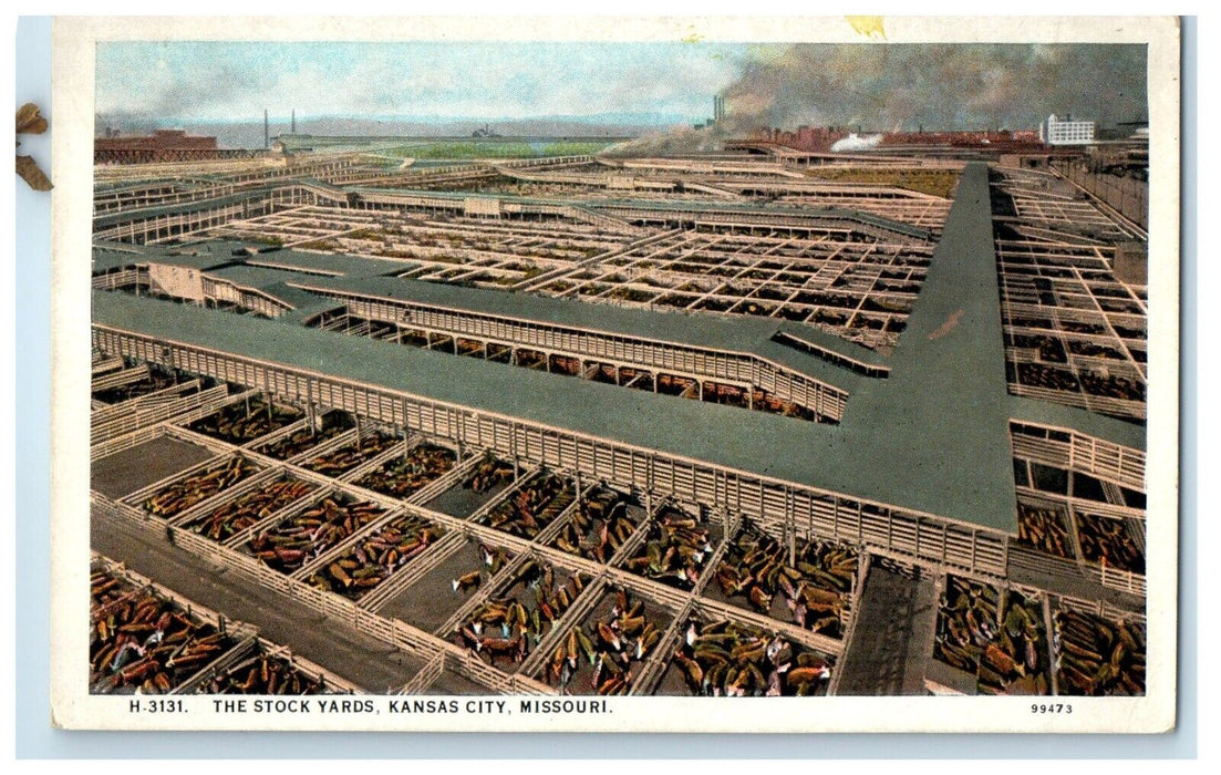 c1910's The Stock Yards Kansas City Missouri MO Fred Harvey Antique Postcard