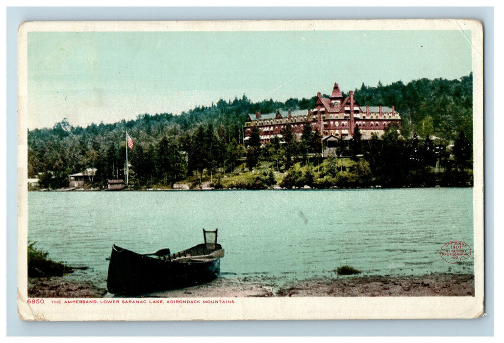 1909 The Ampersand Lower Saranac Lake Adirondacks Mt. Upper Jay NY Postcard