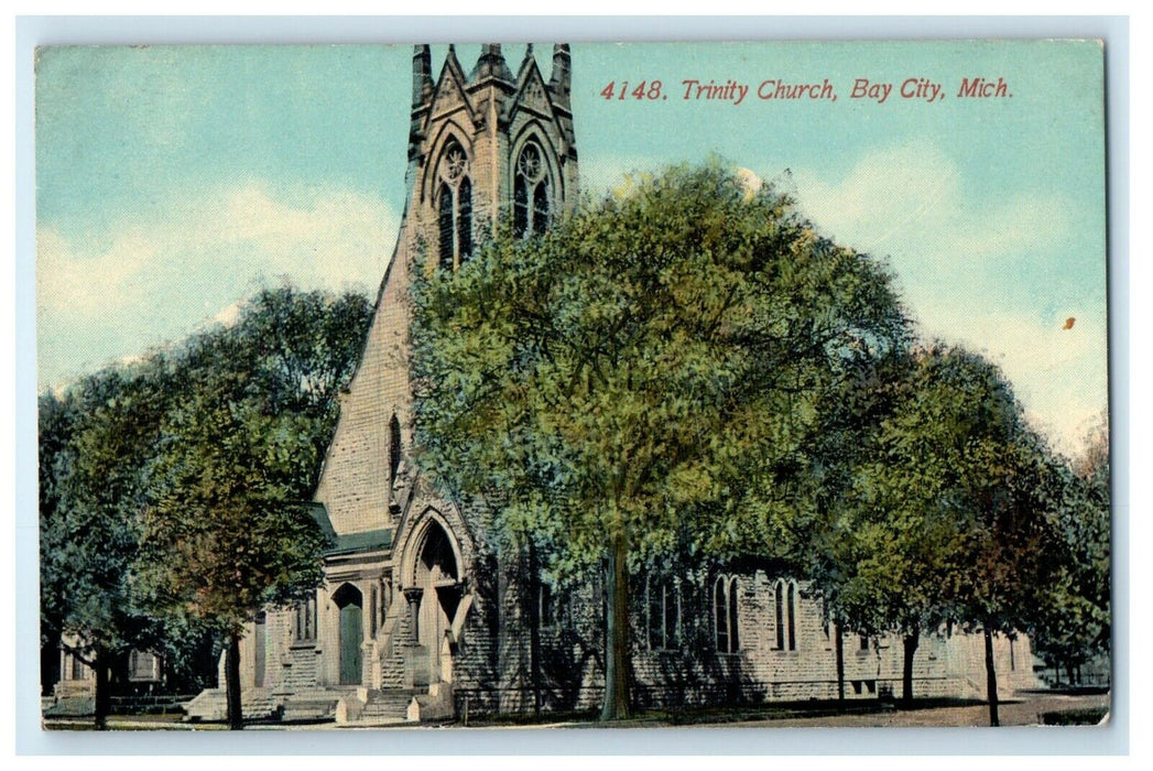 c1910's Trinity Church Bay City Michigan MI Unposted Antique Postcard