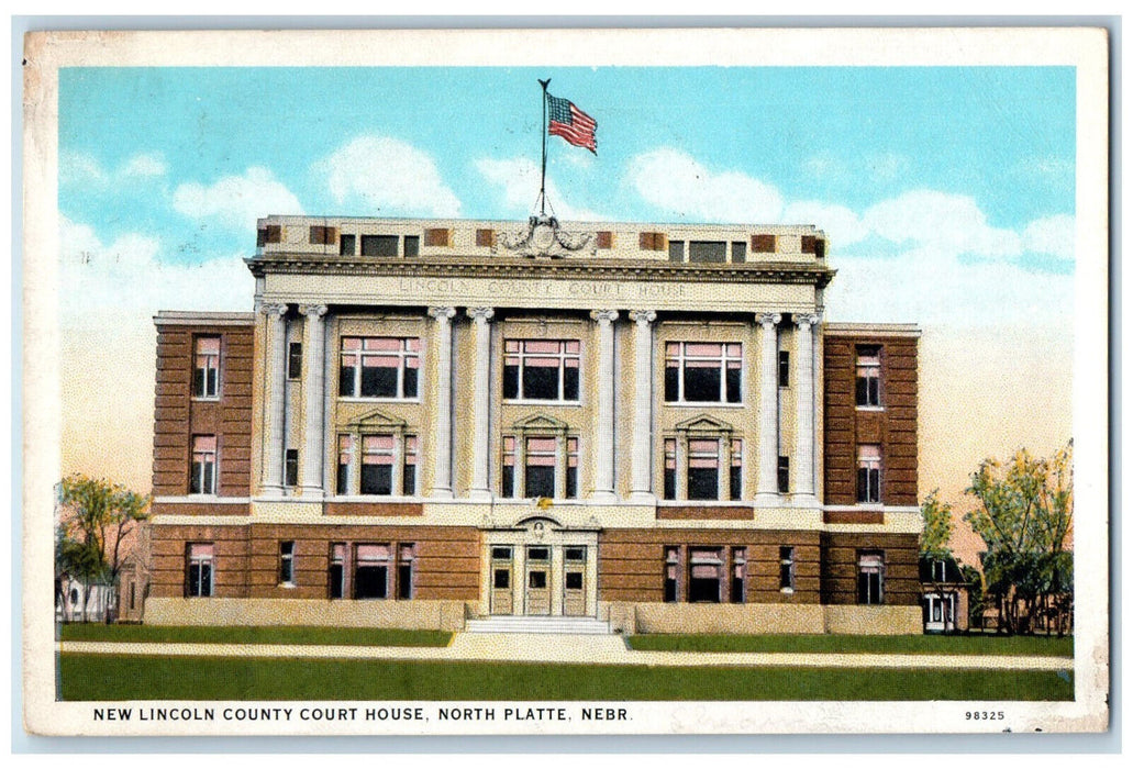1928 New Lincoln County Court House, North Platte Nebraska NE Postcard