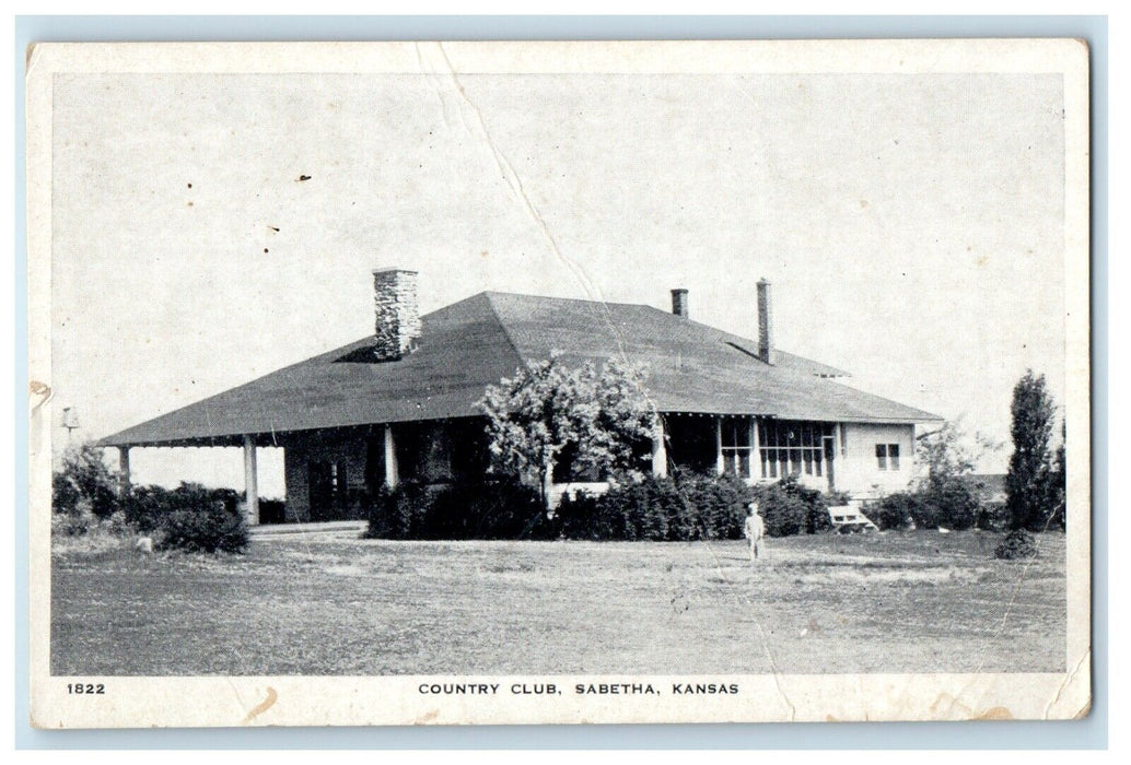 c1930's Country Club Sabetha Kansas KS Unposted Vintage Postcard