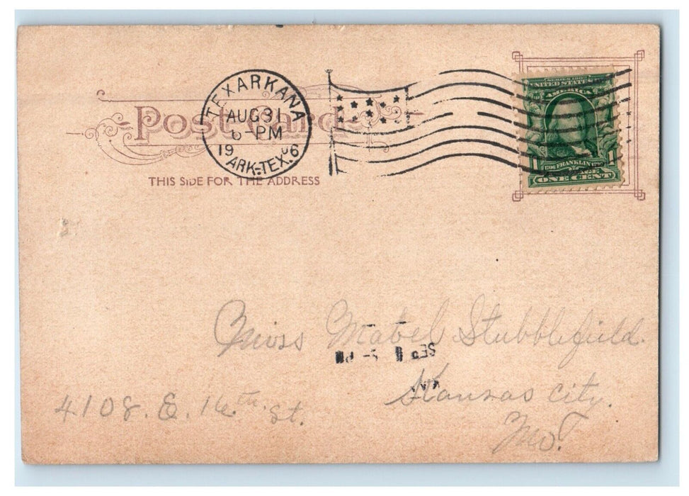 1906 Miller County Court House Street View Texarkana Arkansas AR Postcard
