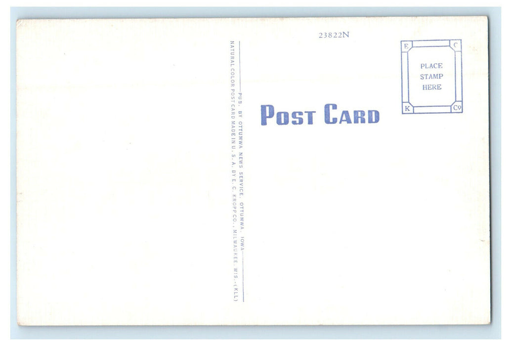 c1940s High School Ottumwa, Iowa IA Unposted Vintage Postcard