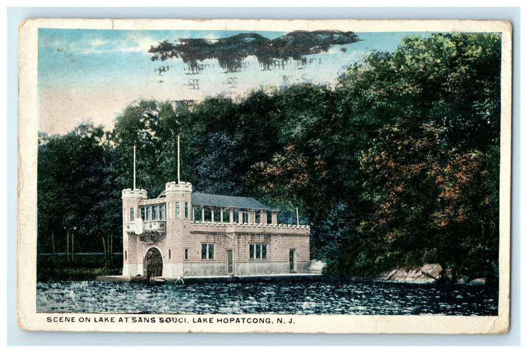 1921 Lake Sans Souci Hopatcong New Jersey NJ Dover Posted Antique Postcard