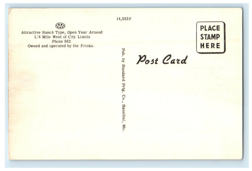 c1940 Motel Chau Tau Washington Iowa IA Unposted Vintage Postcard
