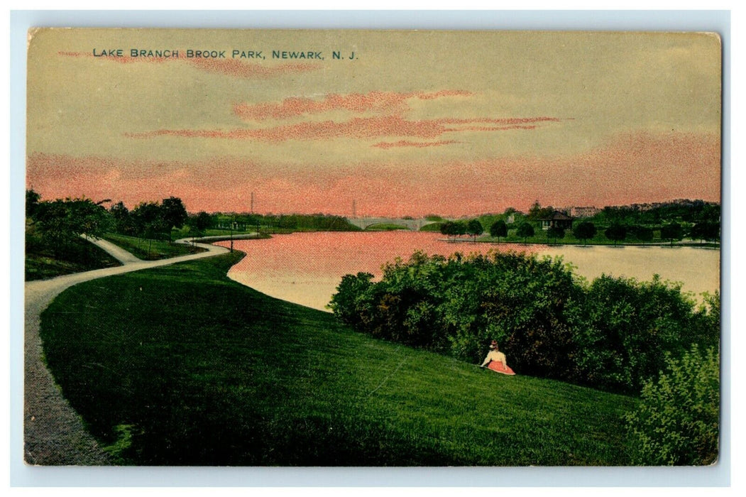 1910 View Of Lake Branch Brook Park Lake View Newark New Jersey NJ Postcard