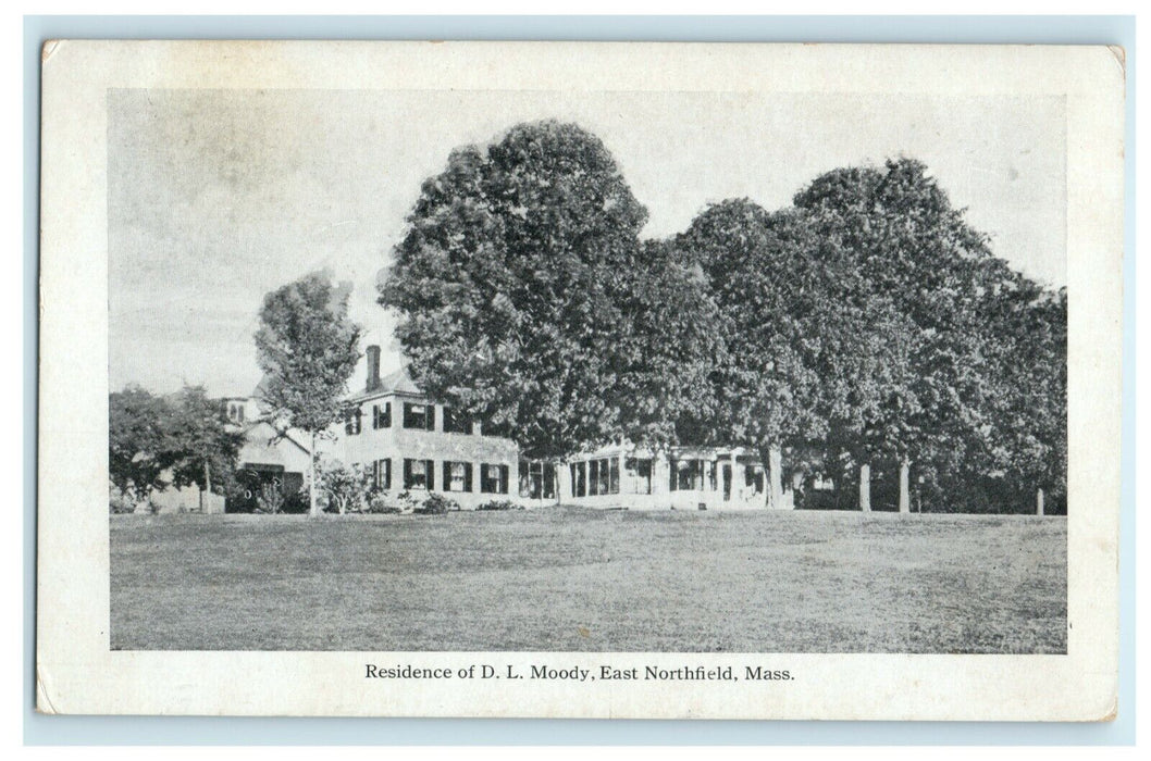 c1910 Residence of D.L. Moody East Northfield Massachusetts MA Postcard