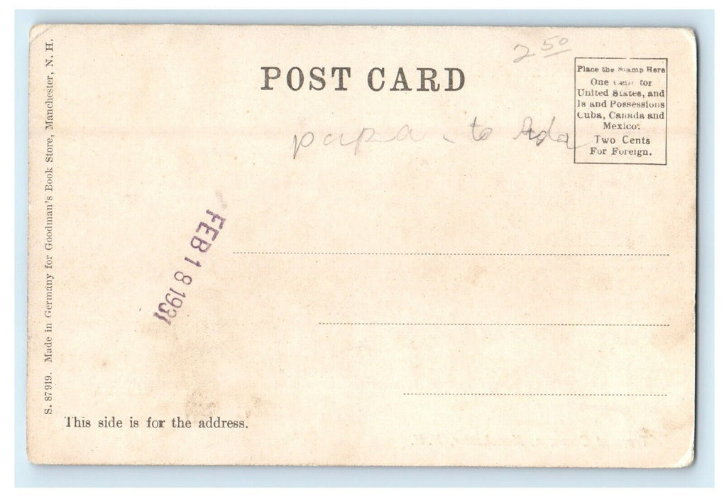 c1905 View Of Tremont Common Manchester New Hampshire NH Antique Postcard