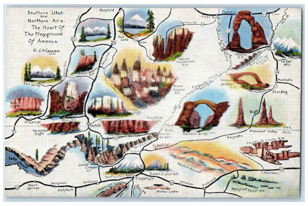 Southern Utah And Northern Arizona, the Heart Of Playground Multiview Postcard