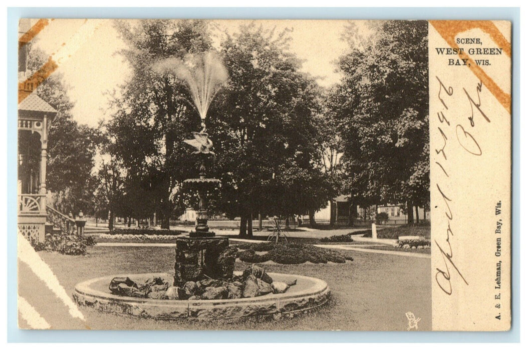 1916 Tuck West Green Bay Wisconsin WI Water Fountain Unposted Postcard