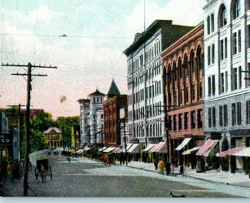 c1910 Main Street View Storefront North Adams Massachusetts MA Antique Postcard