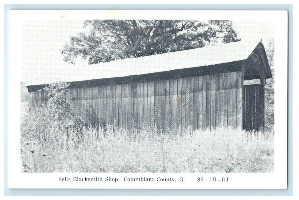 c1940's Sells Blacksmith Shop Covered Bridge Columbiana County Ohio OH Postcard