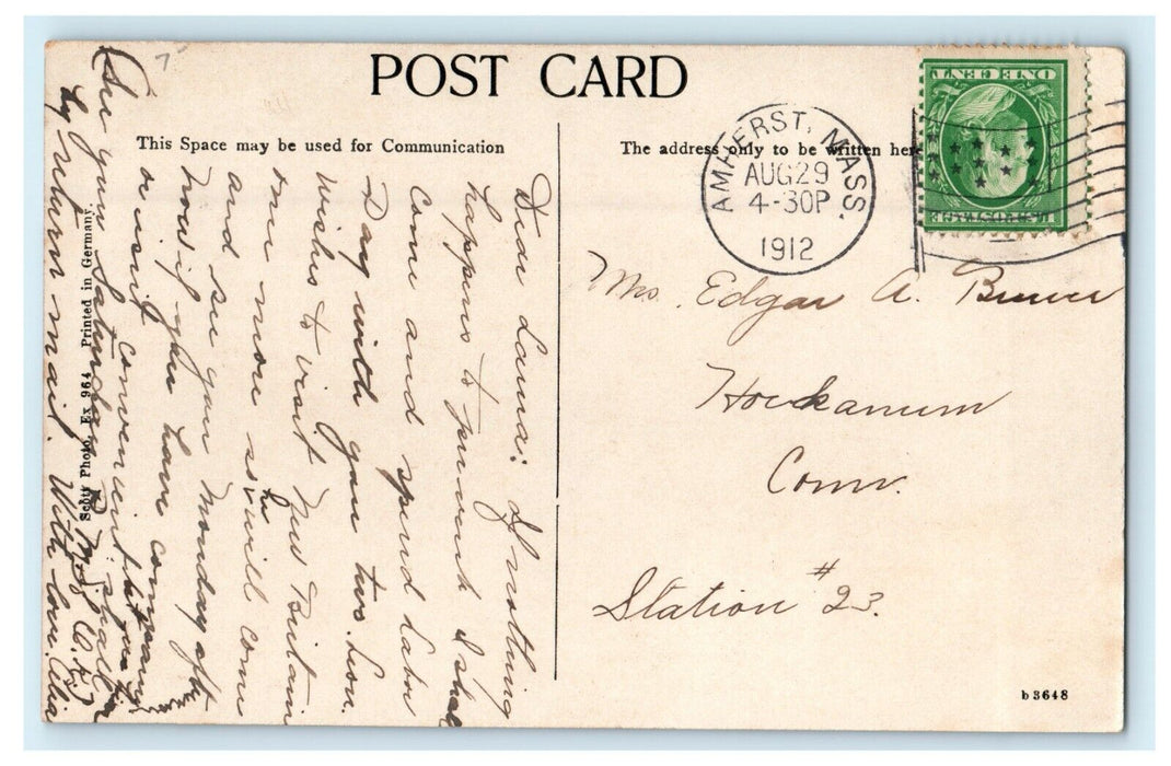 1912 South East From South Dormitory M.A.C Amherst Massachusetts MA Postcard