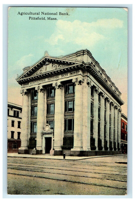 1912 Agricultural National Bank Building Pittsfield Massachusetts MA Postcard
