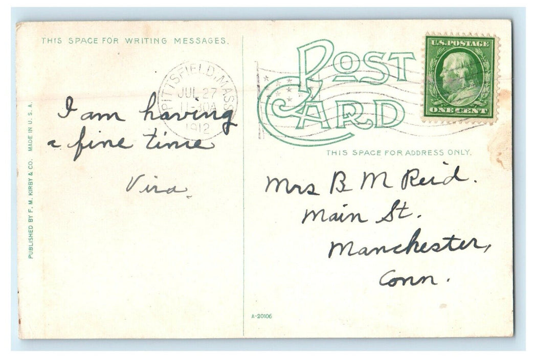 1912 Agricultural National Bank Building Pittsfield Massachusetts MA Postcard