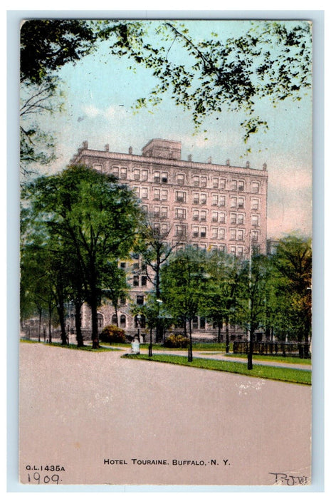 1909 Hotel Touraine Building Buffalo New York NY Rotograph Antique Postcard