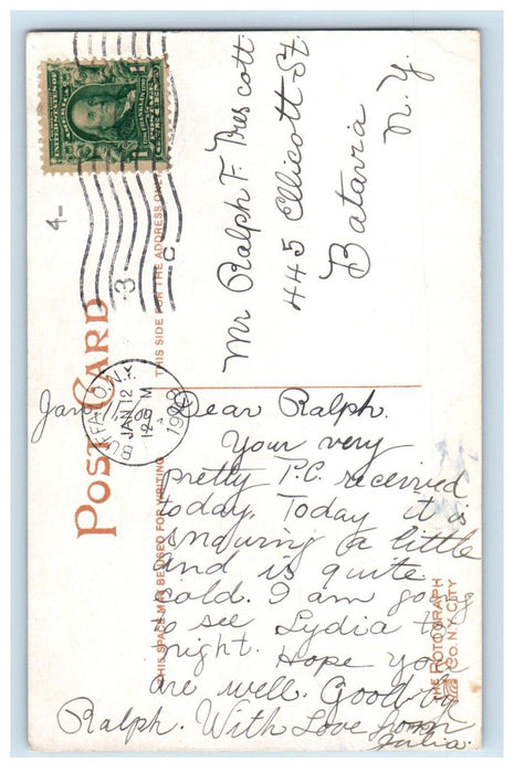 1909 Hotel Touraine Building Buffalo New York NY Rotograph Antique Postcard