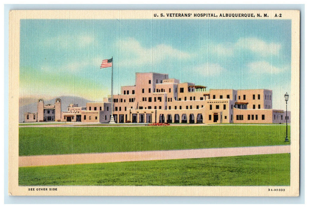 c1940s US Veterans Hospital Albuquerque New Mexico NM Posted Vintage Postcard