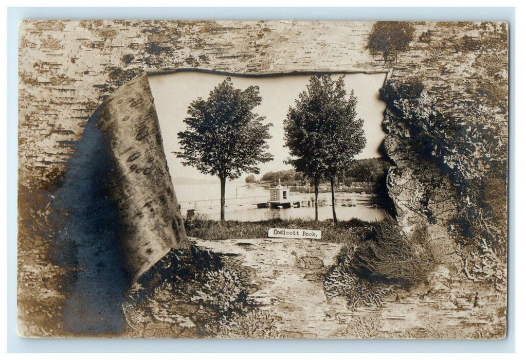c1905 Endicott Rock Weir's Beach New Hampshire NH Antique RPPC Postcard