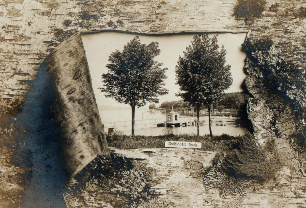 c1905 Endicott Rock Weir's Beach New Hampshire NH Antique RPPC Postcard
