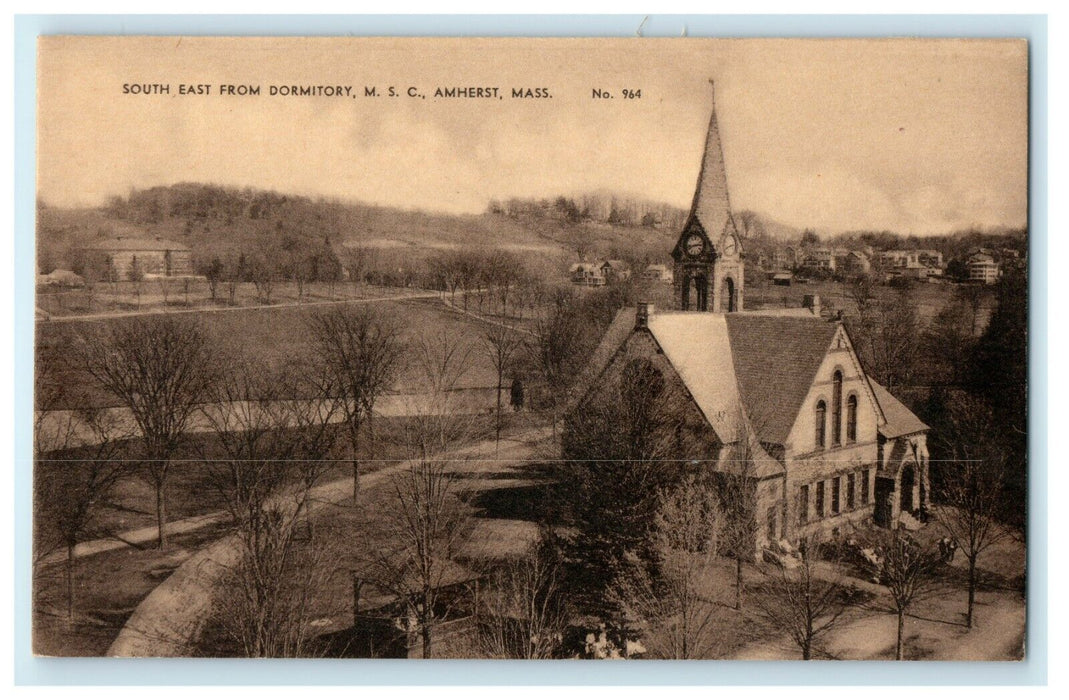 c1905 South East From Dormitory M.S.C. Amherst Massachusetts MA Antique Postcard